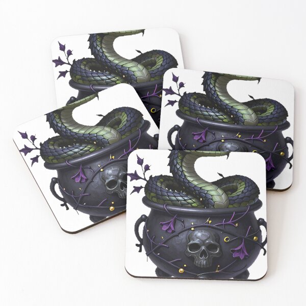 Item preview, Gothic Forest Horned Viper Witch Cauldron designed and sold by IllumeInk.