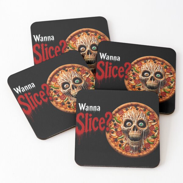 Item preview, Wanna Slice - Horror Pizza Skull Dark Art Print designed and sold by HorrorWorldWeb.