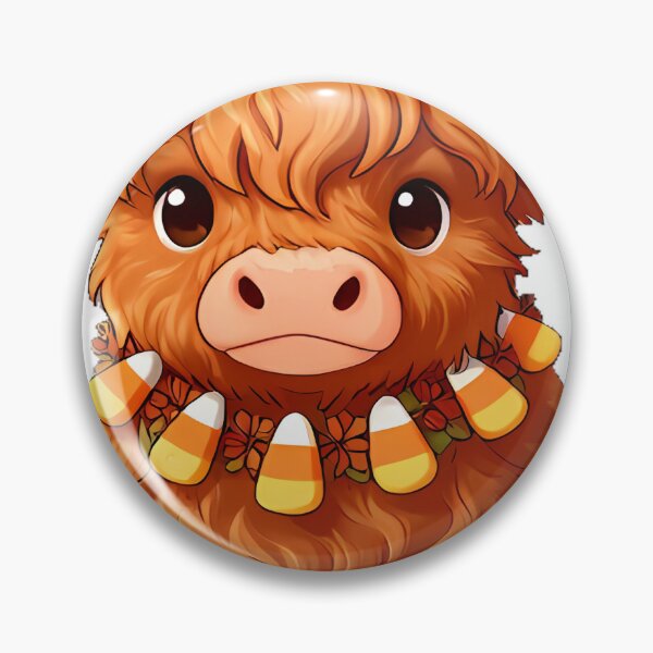 Item preview, Cute Highland Cow Calf Candy Corn Horns Icon designed and sold by pumsquare.