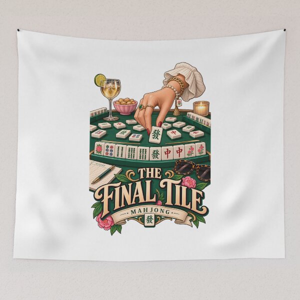 Item preview, The Final Tile – Mahjong Game Night Design designed and sold by CreativeMindsetLab.