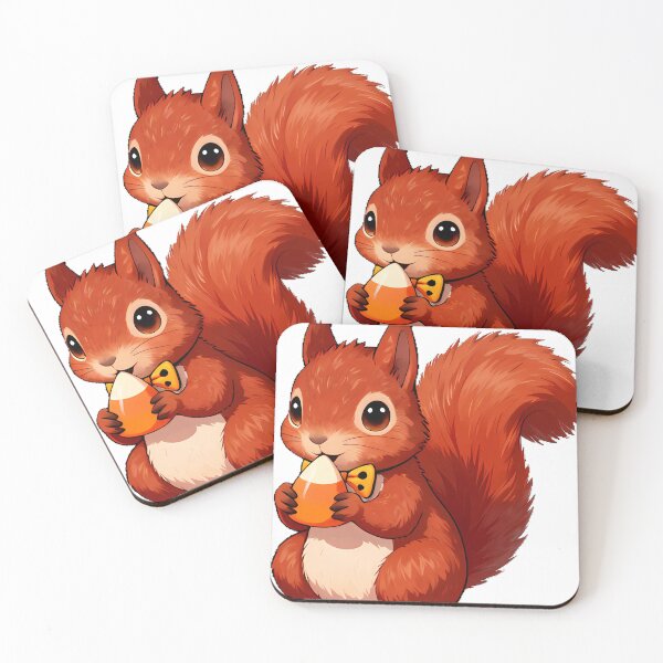 Item preview, Cute Red Squirrel Candy Corn Acorn Icon designed and sold by pumsquare.