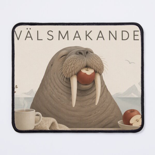 Item preview, Hygge Walrus & Apple "DELICIOUS" designed and sold by NickWhittleArt.