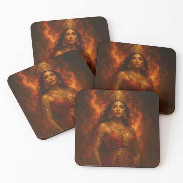 Item preview, Aztec Fire Priestess — Latina Fire Goddess Art designed and sold by PixelBrujeria.