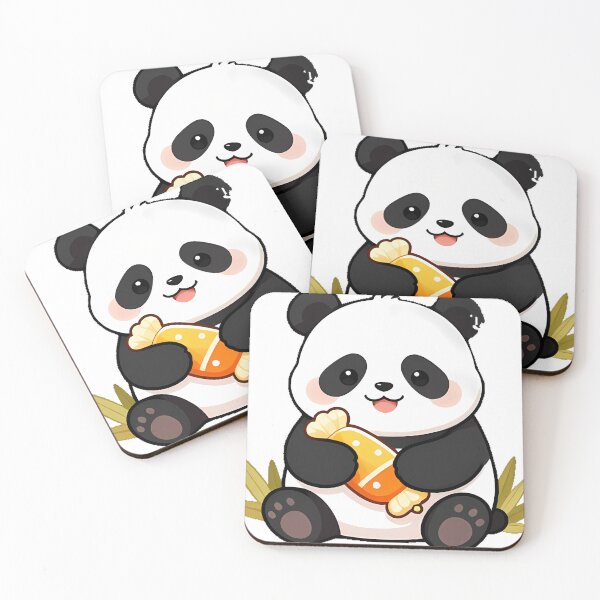 Item preview, Cute Giant Panda Cub Candy Corn Bamboo Icon designed and sold by pumsquare.