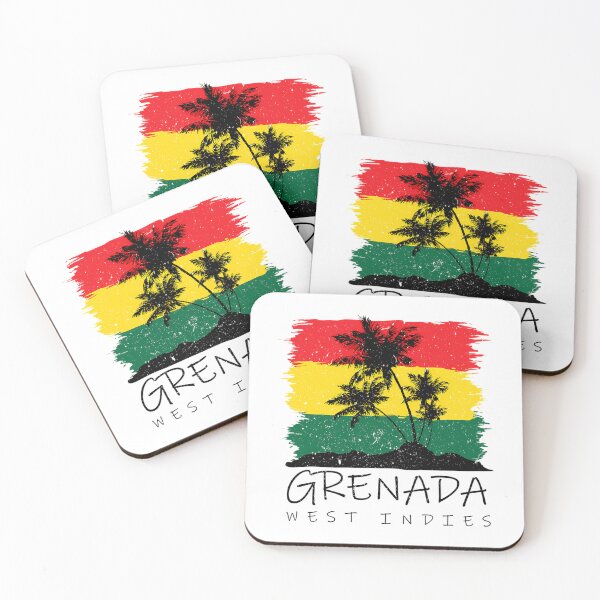 Item preview, Grenada National Colours In Background Of Palm Silhouette designed and sold by harlyn-keyse.