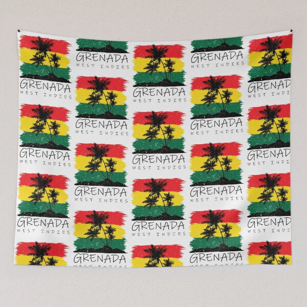Item preview, Grenada National Colours In Background Of Palm Silhouette designed and sold by harlyn-keyse.