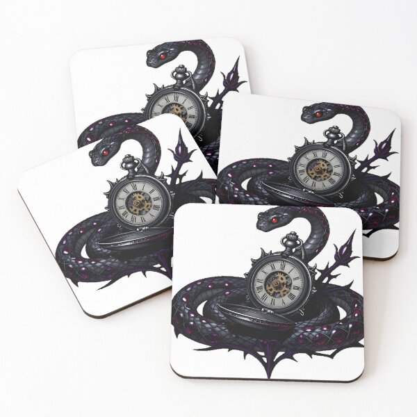 Item preview, Gothic Garnet Ringed Serpent Pocket Watch designed and sold by IllumeInk.