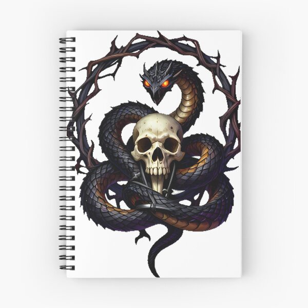 Item preview, Gothic Thorned Dragon Viper Bone Amulet designed and sold by IllumeInk.