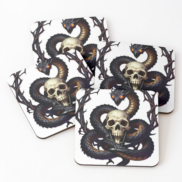 Item preview, Gothic Thorned Dragon Viper Bone Amulet designed and sold by IllumeInk.