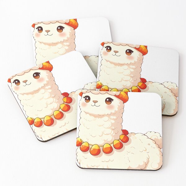 Item preview, Cute Fluffy Alpaca Candy Corn Pom Pom Scarf Icon designed and sold by pumsquare.