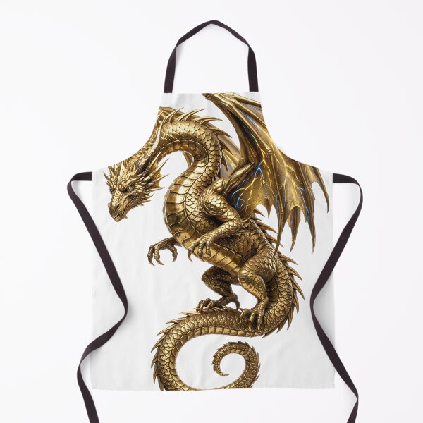 Item preview, Golden Dragon – Majestic Gold Dragon with Lightning Wings designed and sold by DragonSerpent Ink.