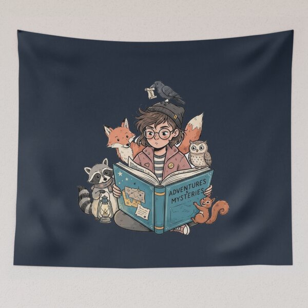 Item preview, Adventures & Mysteries Book Club | Whimsical Forest Animals Graphic Tee designed and sold by BLUESKY11a.