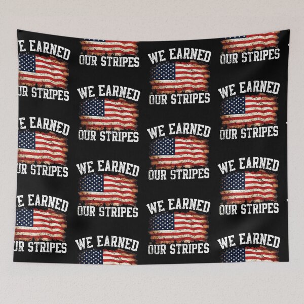 Item preview, We Earned Our Stripes Patriotic American Flag Distressed Vintage designed and sold by Morbiusshop.