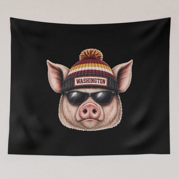 Item preview, Cool Pig Washington Beanie Sunglasses Retro Style designed and sold by HannahWel16021.
