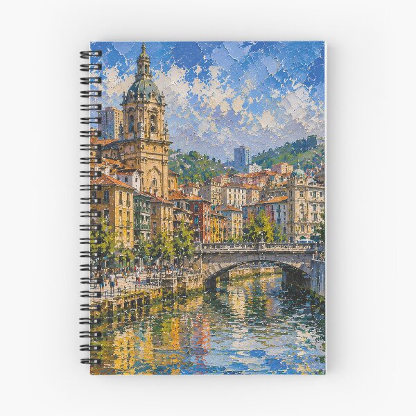 Item preview, Bilbao, Spain – a painting of a summer day in this beautiful European city. designed and sold by GalleryKauffeld.