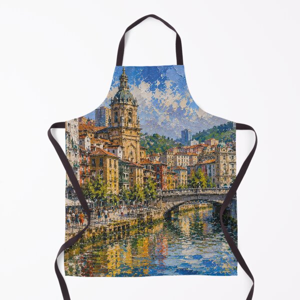 Item preview, Bilbao, Spain – a painting of a summer day in this beautiful European city. designed and sold by GalleryKauffeld.