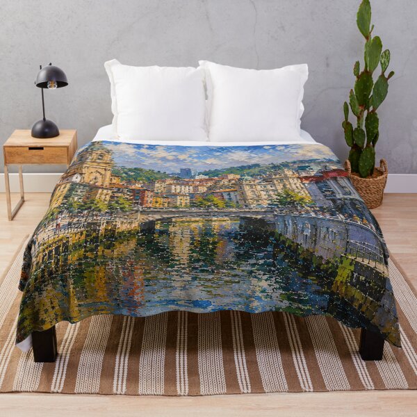 Item preview, Bilbao, Spain – a painting of a summer day in this beautiful European city. designed and sold by GalleryKauffeld.