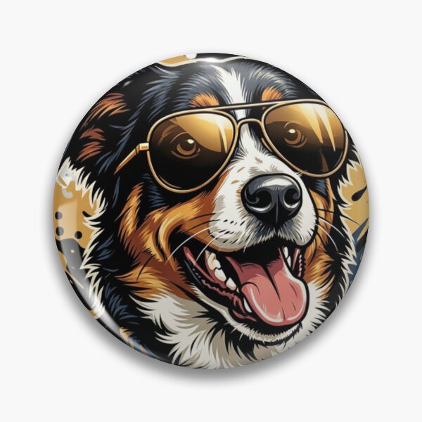 Artikelvorschau, Cool Dog with Sunglasses – Happy Pop Art Design entworfen und verkauft von ShirtsUp-Lane.