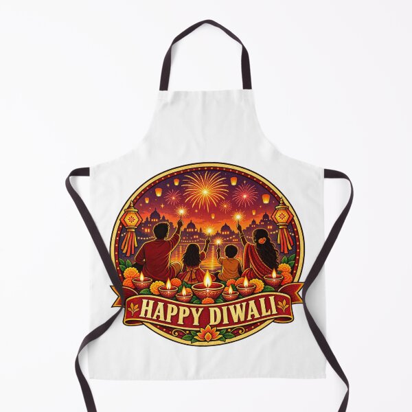 Item preview, Happy Diwali Family Retro Badge – Festival of Lights Vintage Diwali Design designed and sold by Globalcitytees.