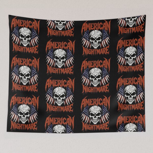 Item preview, American Nightmare Patriotic Skull Wings Heavy Metal Distressed designed and sold by Morbiusshop.