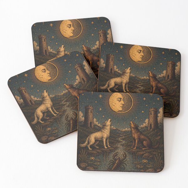 Item preview, The Moon Tarot Card - Mystical Intuition Illustration designed and sold by ArcanaAbsolute.