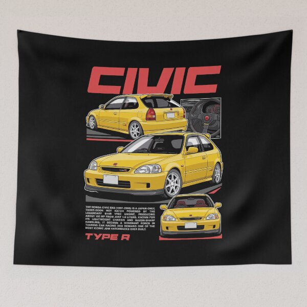 Item preview, JDM Yellow Civic EK9 Type R designed and sold by squeal tires.