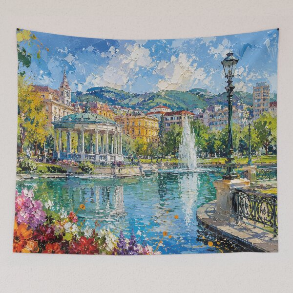 Item preview, A painting of Bilbao, Spain – A Beautiful city in Europe. designed and sold by GalleryKauffeld.