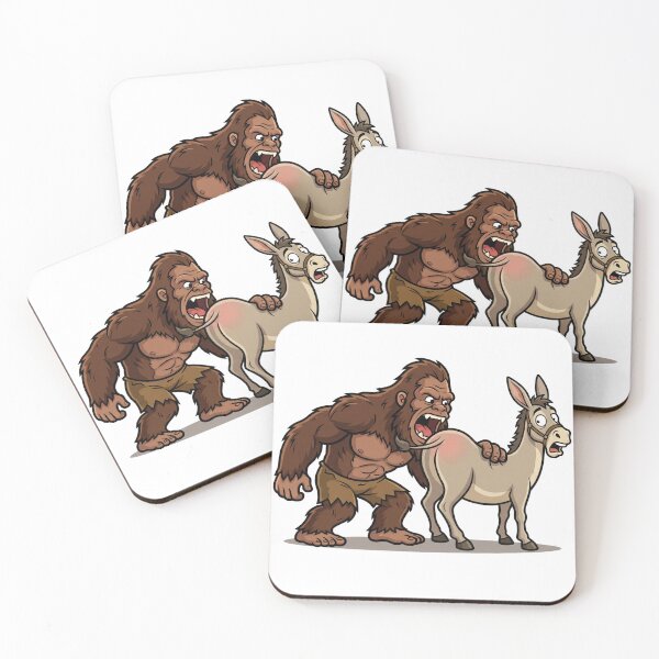 Item preview, Sasquatch Eating Ass - Bigfoot Biting A Donkey designed and sold by Spank My Yeti.