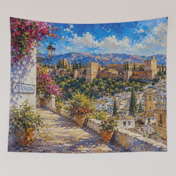 Item preview, A painting of Granada, Spain – A Beautiful city in Europe. designed and sold by GalleryKauffeld.