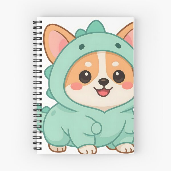 Item preview, Cute Kawaii Corgi Dog Dinosaur Costume Sticker designed and sold by ChibiPCStudio.