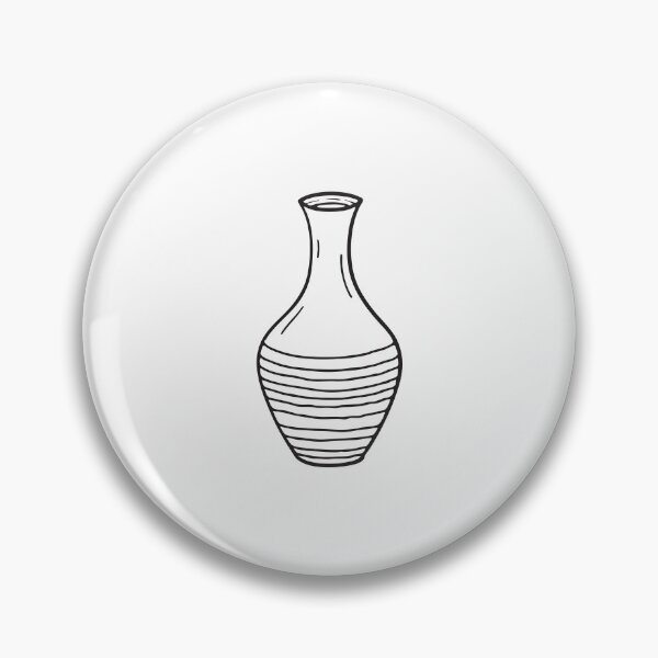 Item preview, A ceramic vase with a tapered neck in hand drawn doodle style designed and sold by rasagamastore.