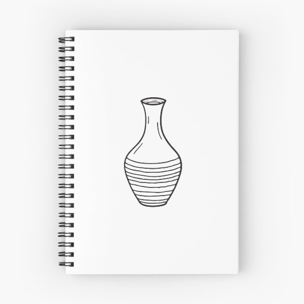 Item preview, A ceramic vase with a tapered neck in hand drawn doodle style designed and sold by rasagamastore.