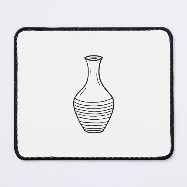 Item preview, A ceramic vase with a tapered neck in hand drawn doodle style designed and sold by rasagamastore.