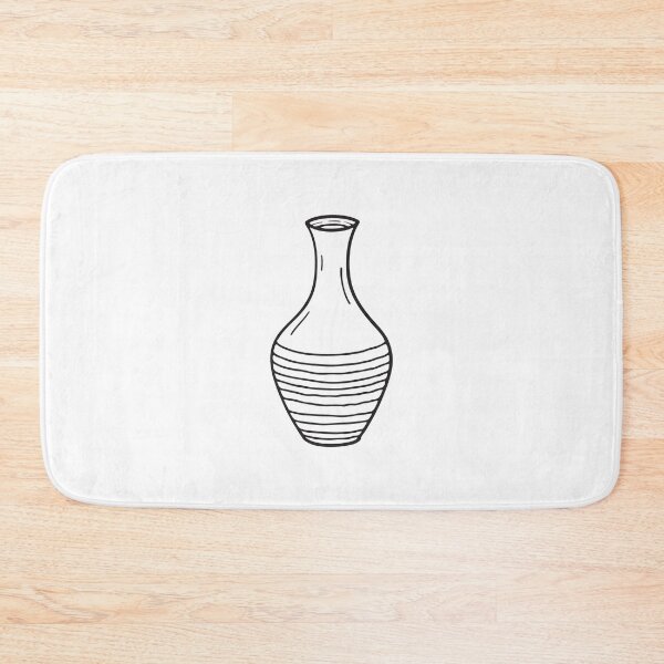 Item preview, A ceramic vase with a tapered neck in hand drawn doodle style designed and sold by rasagamastore.