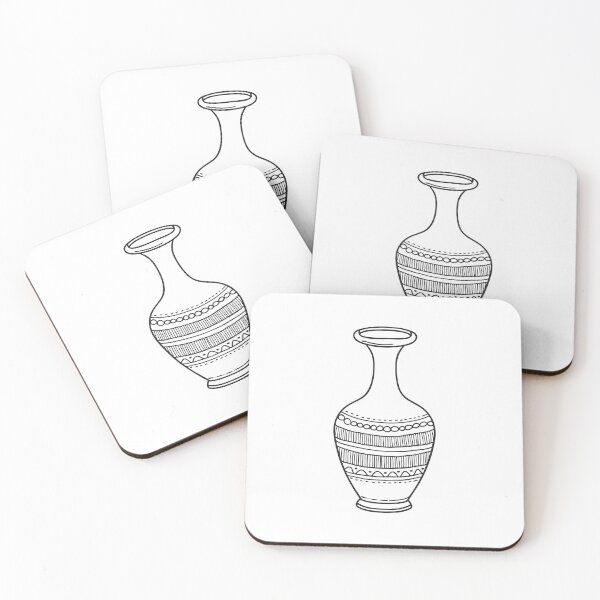Item preview, A decorative vase with carved patterns in doodle sketch designed and sold by rasagamastore.
