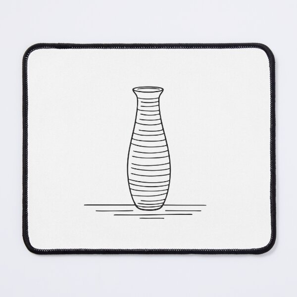 Item preview, A narrow vase with long vertical lines in doodle style designed and sold by rasagamastore.