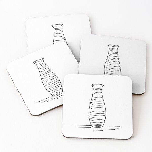 Item preview, A narrow vase with long vertical lines in doodle style designed and sold by rasagamastore.