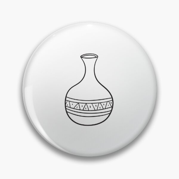 Item preview, A round vase with a short neck in doodle sketch illustration designed and sold by rasagamastore.