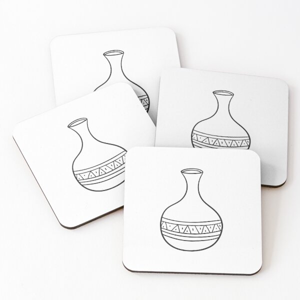 Item preview, A round vase with a short neck in doodle sketch illustration designed and sold by rasagamastore.