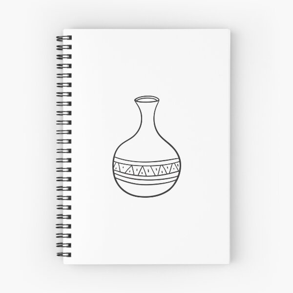 Item preview, A round vase with a short neck in doodle sketch illustration designed and sold by rasagamastore.