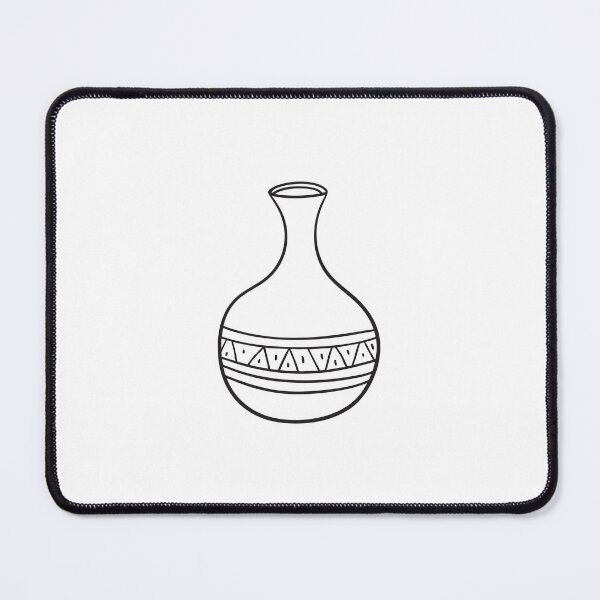 Item preview, A round vase with a short neck in doodle sketch illustration designed and sold by rasagamastore.