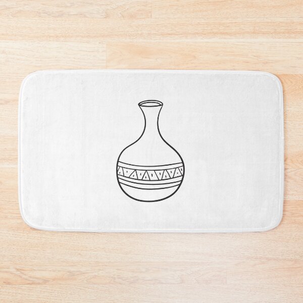 Item preview, A round vase with a short neck in doodle sketch illustration designed and sold by rasagamastore.