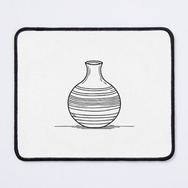 Item preview, A round vase with a compact neck in hand drawn doodle form designed and sold by rasagamastore.