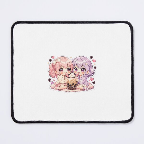 Item preview, Boba Anime Best Friends Sticker Chibi Kawaii Friendship for Gen Z & Otaku designed and sold by CutePrintCorner.