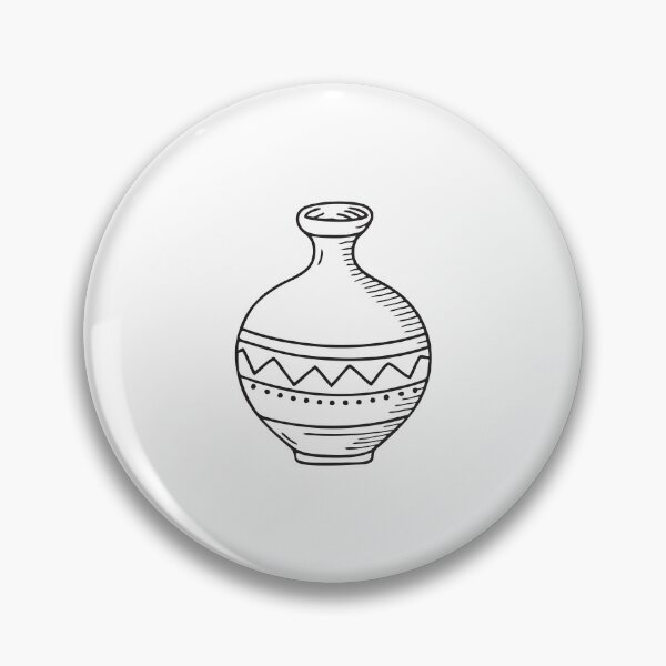 Item preview, A round vase with a small neck in simple doodle drawing designed and sold by rasagamastore.