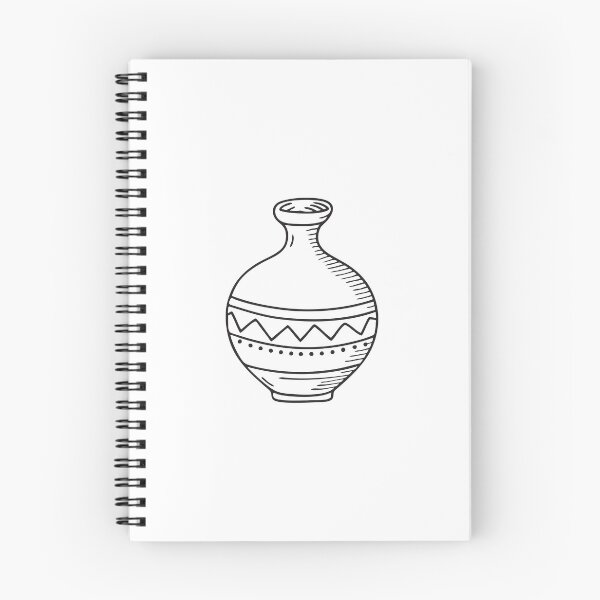 Item preview, A round vase with a small neck in simple doodle drawing designed and sold by rasagamastore.