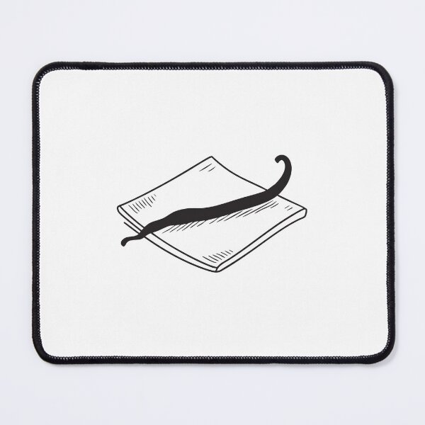 Item preview, A single vanilla bean resting on a paper sheet in doodle style designed and sold by rasagamastore.