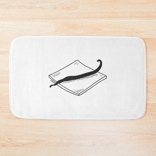 Item preview, A single vanilla bean resting on a paper sheet in doodle style designed and sold by rasagamastore.
