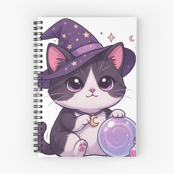 Item preview, Cute Kawaii Witch Cat Wizard Magic Sticker designed and sold by ChibiPCStudio.