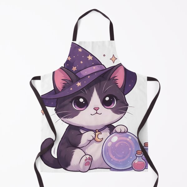 Item preview, Cute Kawaii Witch Cat Wizard Magic Sticker designed and sold by ChibiPCStudio.